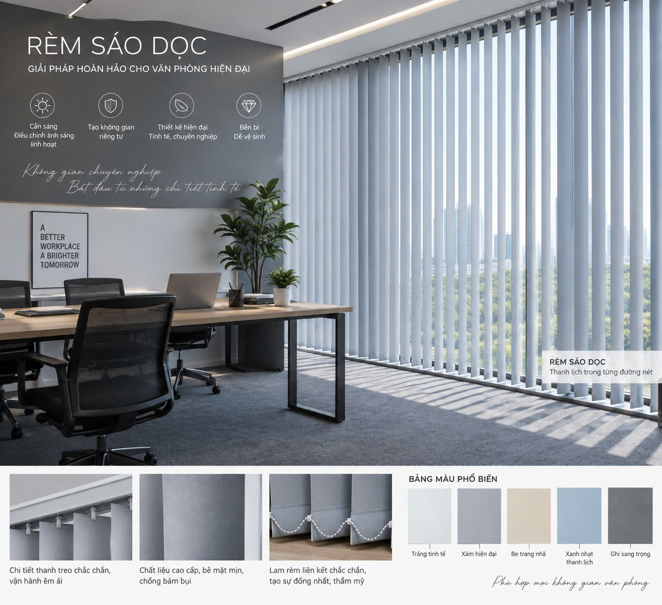 Màn Sáo Dọc Văn Phòng MSD-01 11 màn sáo dọc văn phòng